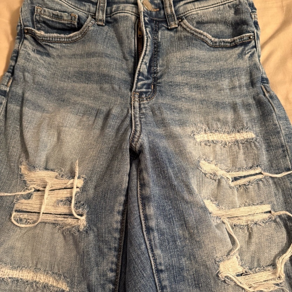 BKE Denim Buckle Parker Universal Fit High Rise Distressed Jeans Womens Size 26 - Picture 8 of 11